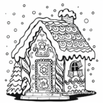Jolly Gingerbread House Coloring Pages 3