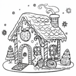 Jolly Gingerbread House Coloring Pages 4