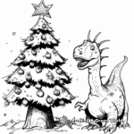 Jolly Spinosaurus Decorating Christmas Tree Coloring Pages 1