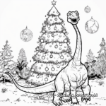 Jolly Spinosaurus Decorating Christmas Tree Coloring Pages 2