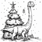 Jolly Spinosaurus Decorating Christmas Tree Coloring Pages 3