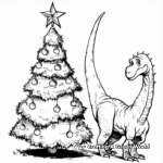Jolly Spinosaurus Decorating Christmas Tree Coloring Pages 4
