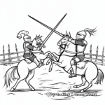 Jousting Knight: Arena-Scene Coloring Pages 4