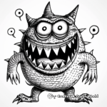 Jovial Multi-Legged Monster Coloring Pages 2