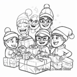 Joyful Among Us Crew Opening Christmas Presents Coloring Pages 4