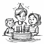 Joyful Celebration: Auntie's Birthday Cake Coloring Pages 1