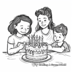 Joyful Celebration: Auntie's Birthday Cake Coloring Pages 3