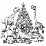 Joyful Christmas Party with a Variety of Dinosaurs Coloring Pages 3