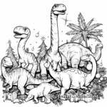 Joyful Christmas Party with a Variety of Dinosaurs Coloring Pages 4