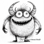 Joyful Horned Monster Coloring Pages 1