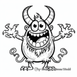 Joyful Horned Monster Coloring Pages 2