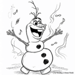 Joyful Olaf Singing Coloring Pages 1