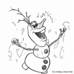 Joyful Olaf Singing Coloring Pages 3