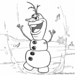 Joyful Olaf Singing Coloring Pages 4