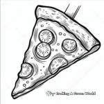 Páginas para colorear de trozos de pizza kawaii 1