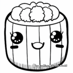 Kawaii Sushi Roll Coloring Pages 2
