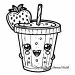 Kawaii Tropical Fruit Smoothie Coloring Pages 2