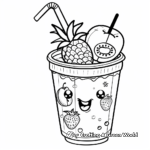 Kawaii Tropical Fruit Smoothie Coloring Pages 4