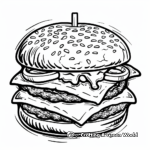 Kid-Friendly Cartoon Burger Coloring Pages 1