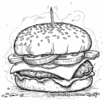 Kid-Friendly Cartoon Burger Coloring Pages 2