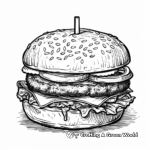 Kid-Friendly Cartoon Burger Coloring Pages 3