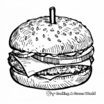 Kid-Friendly Cartoon Burger Coloring Pages 4