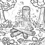 Kid-Friendly Cartoon Campfire Coloring Pages 4
