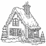 Kid-Friendly Cartoon Christmas House Coloring Pages 1