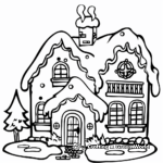 Kid-Friendly Cartoon Christmas House Coloring Pages 2