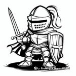 Kid-Friendly Cartoon Knight Coloring Pages 1