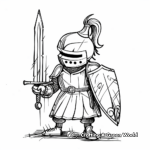 Kid-Friendly Cartoon Knight Coloring Pages 2