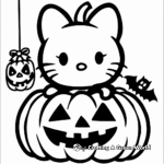 Kid-Friendly Halloween Hello Kitty Coloring Pages 2