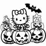 Kid-Friendly Halloween Hello Kitty Coloring Pages 4