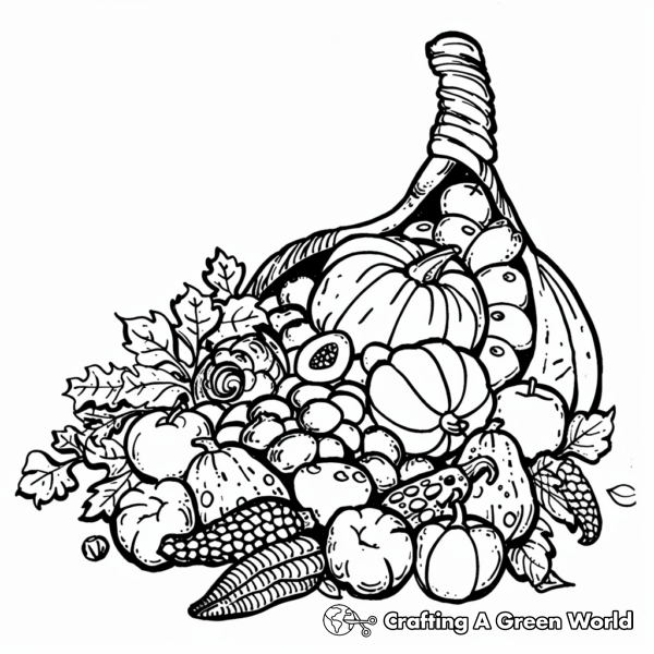 Cornucopia Coloring Pages - Free &amp; Printable!