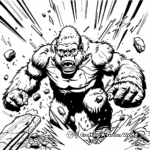 King Kong in Action: Destruction-Scene Coloring Pages 2