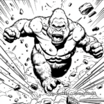 King Kong in Action: Destruction-Scene Coloring Pages 4