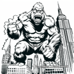 King Kong in New York: City-Scene Coloring Pages 4