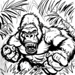 King Kong in the Jungle: Wild-Scene Coloring Pages 2