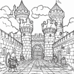 Knight In Castle Courtyard Coloring Pages 3