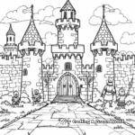 Knight In Castle Courtyard Coloring Pages 4