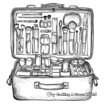Large Makeup Kit Coloring Pages for Makeup Enthusiasts 1