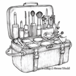 Large Makeup Kit Coloring Pages for Makeup Enthusiasts 3