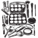 Large Makeup Kit Coloring Pages for Makeup Enthusiasts 4