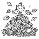 Leaf Pile Fun: Autumn Coloring Pages 3