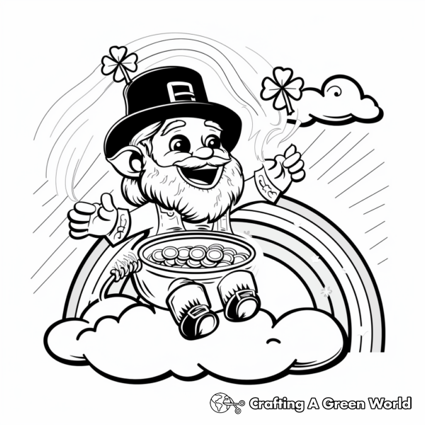 Rainbow With Pot Of Gold Coloring Pages - Free & Printable!