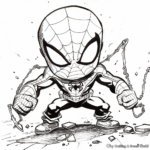 Little Spiderman Fighting Villains Coloring Pages 4
