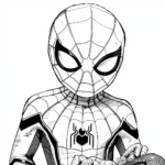 Little Spiderman Homecoming Movie Scene Coloring Pages 3