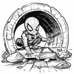 Little Spiderman in His Hideout Coloring Pages 1