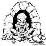 Little Spiderman in His Hideout Coloring Pages 2