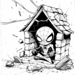 Little Spiderman in His Hideout Coloring Pages 3